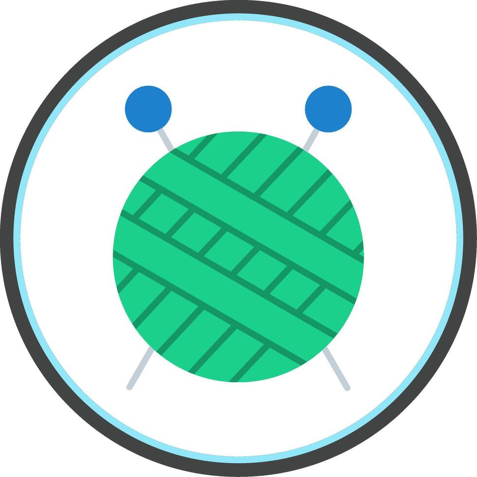 Knitting Flat Circle Icon vector