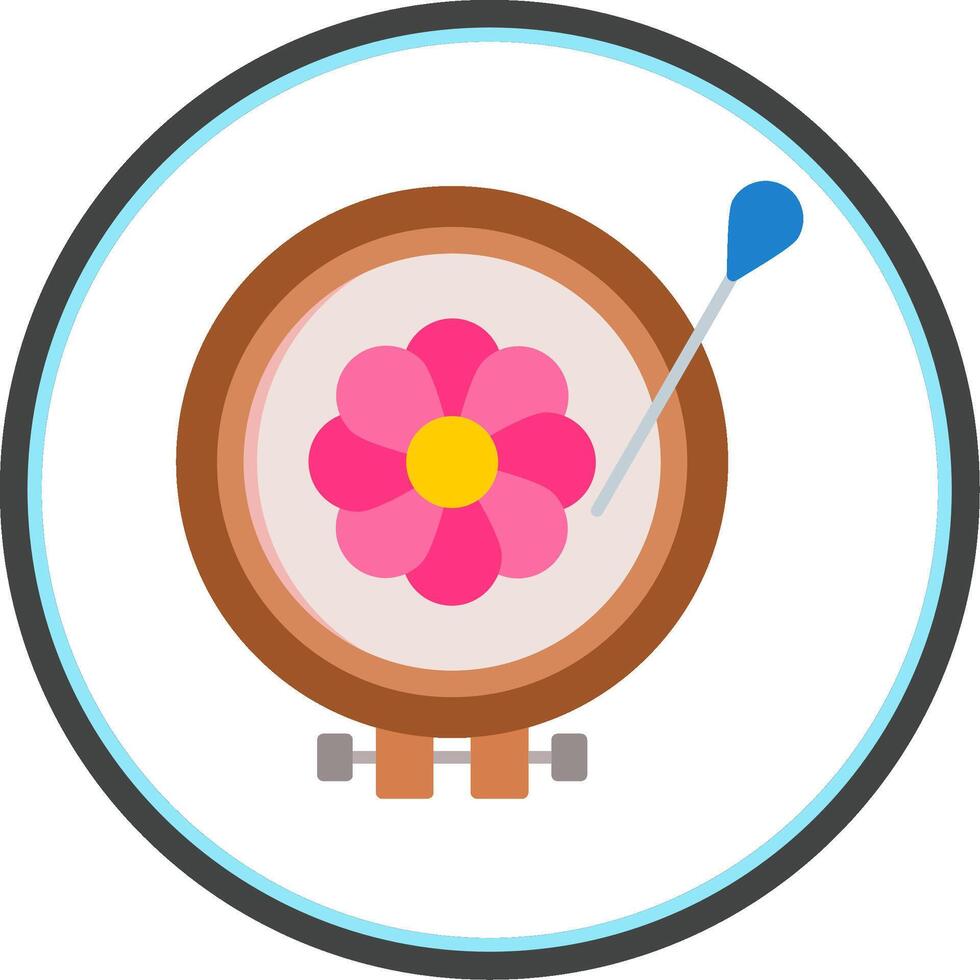 Embroidery Flat Circle Icon vector