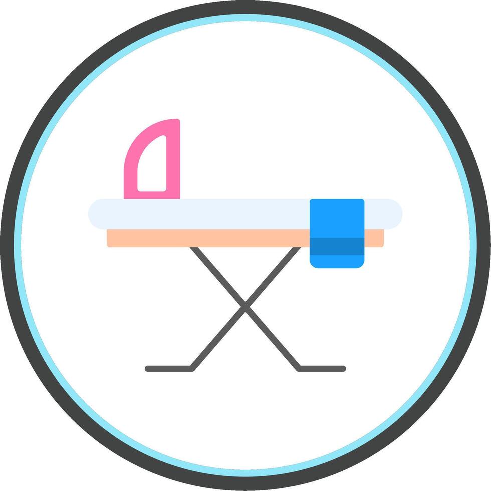 Ironing Board Flat Circle Icon vector