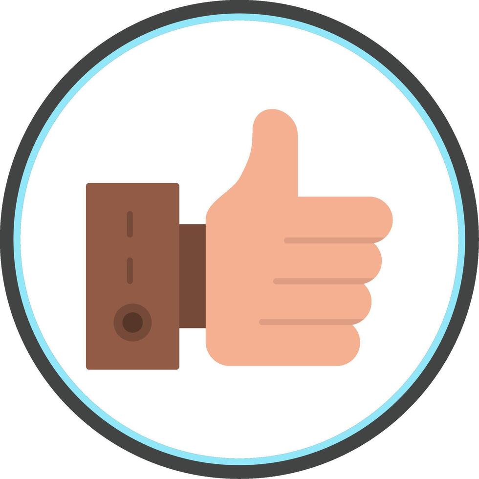 Thumb Up Flat Circle Icon vector