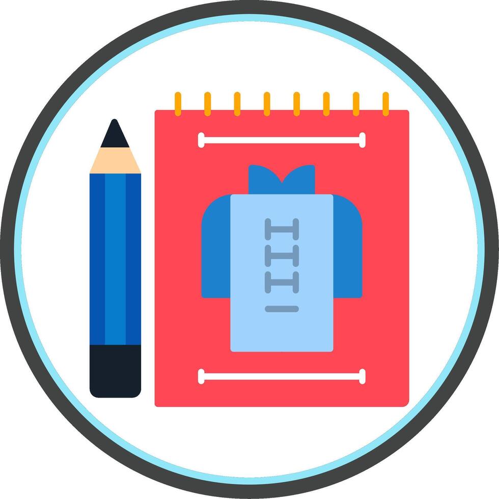 Cloth Sketch Flat Circle Icon vector