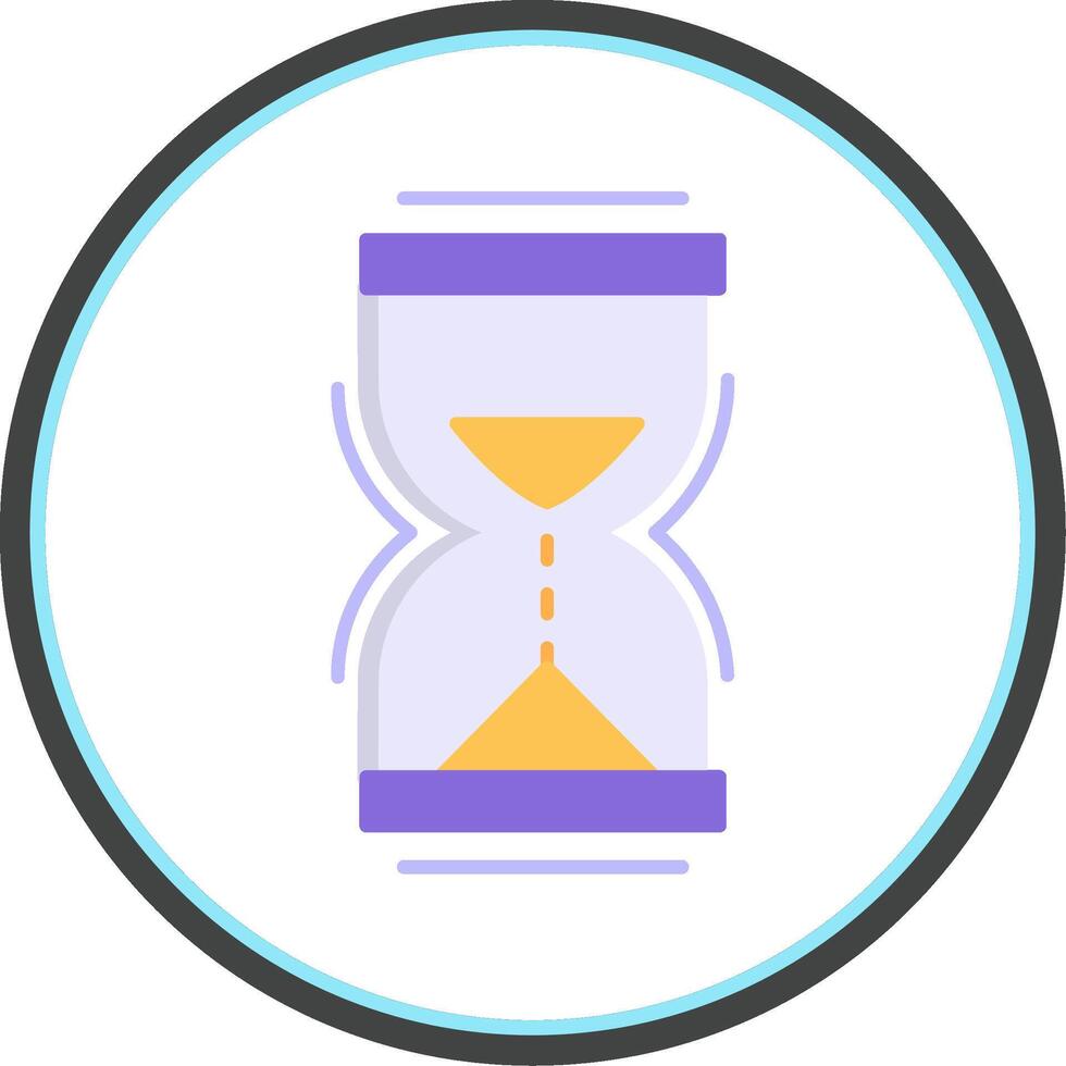 Hour Glass Flat Circle Icon vector