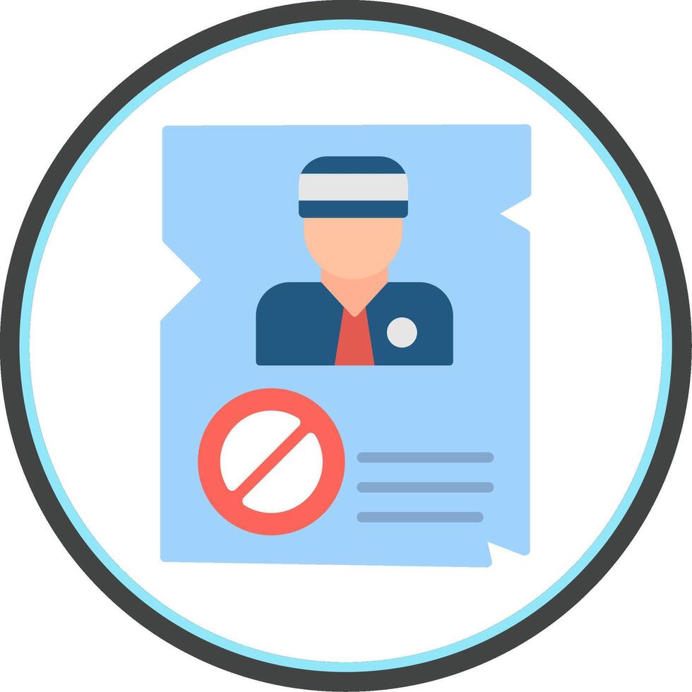 Blaklist Flat Circle Icon vector
