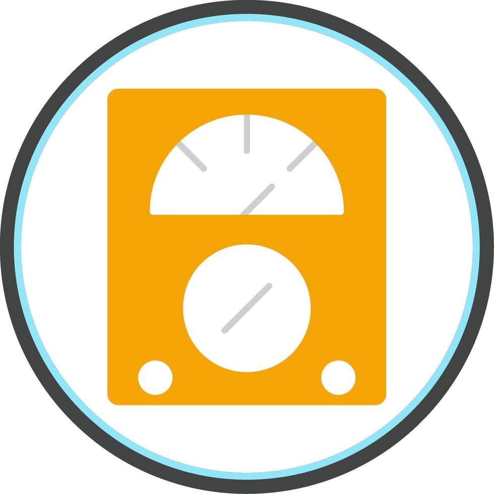 Voltmeter Flat Circle Icon vector