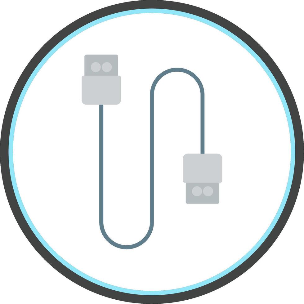 Cable Flat Circle Icon vector