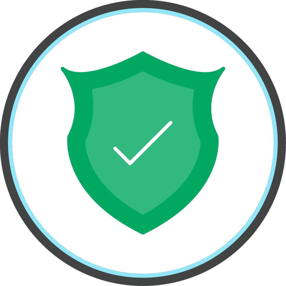 Protect Flat Circle Icon vector