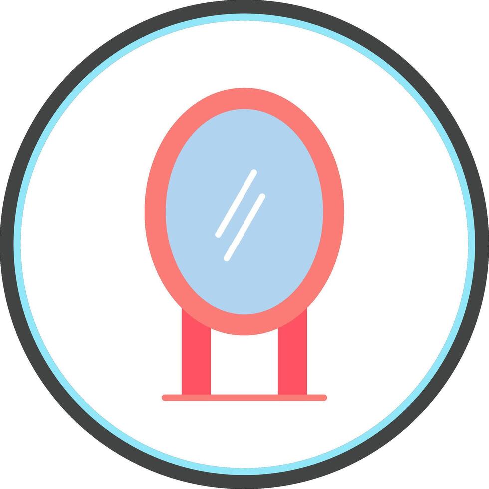 Mirror Flat Circle Icon vector