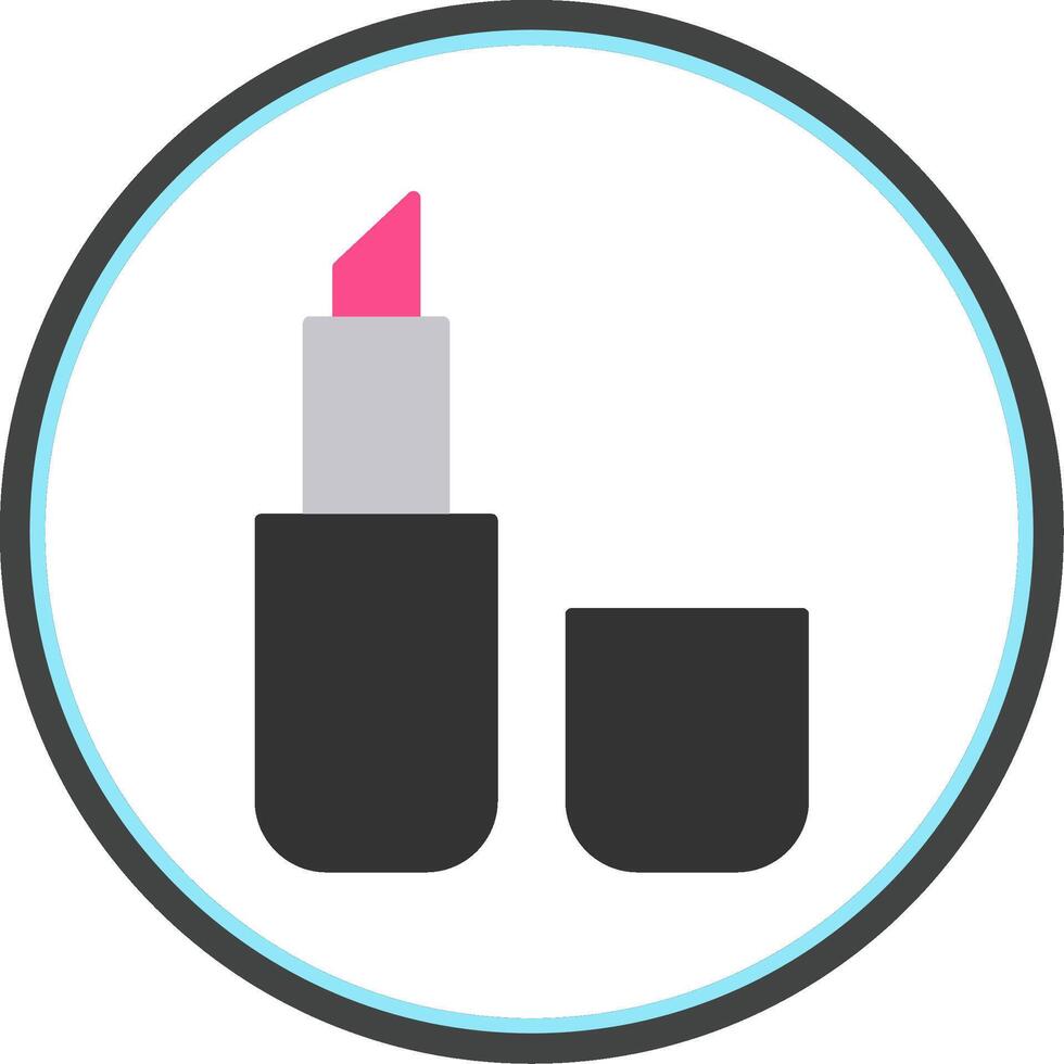 Lipstick Flat Circle Icon vector