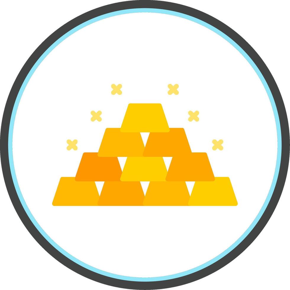 Gold Flat Circle Icon vector