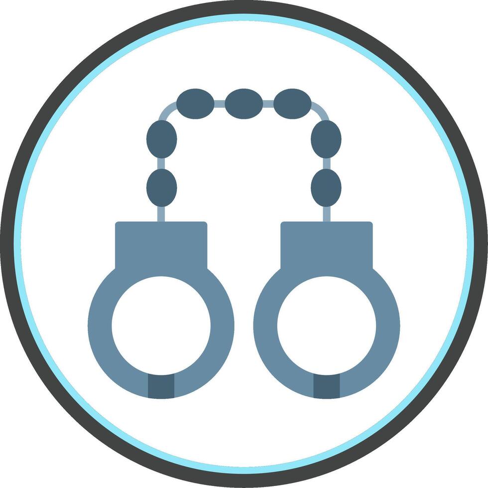 Handcuffs Flat Circle Icon vector
