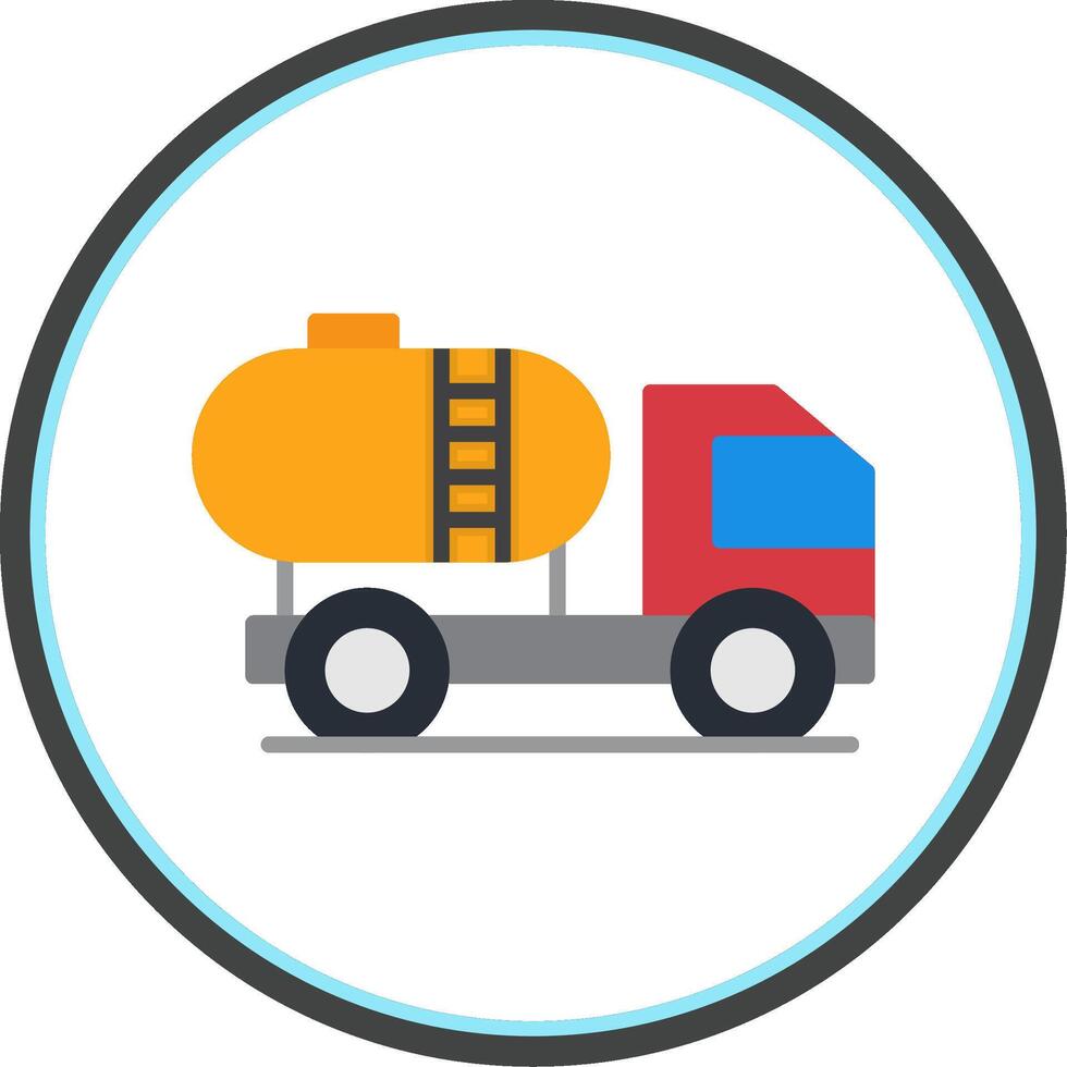 Tanker Flat Circle Icon vector