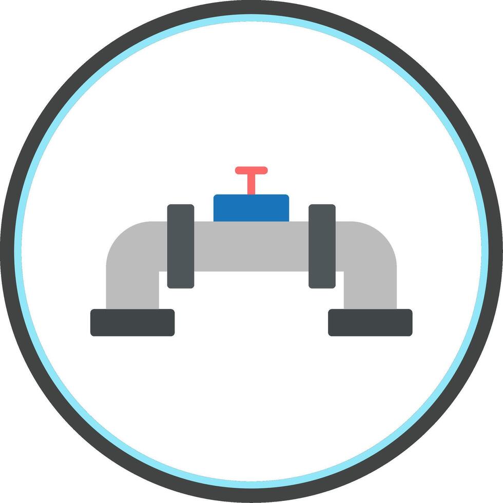 Pipe Flat Circle Icon vector