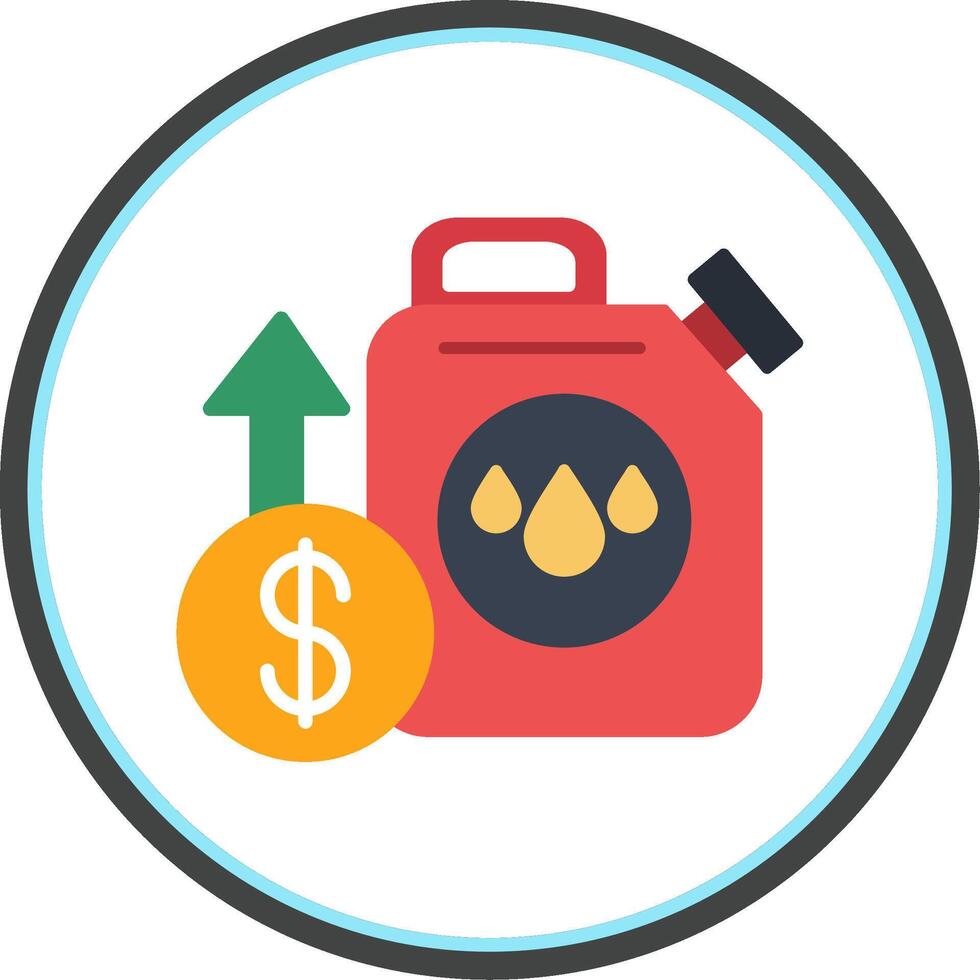 Oil Price Flat Circle Icon vector