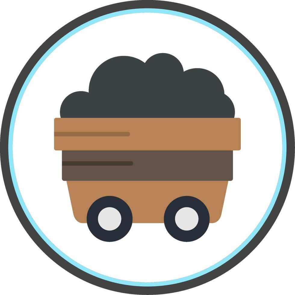 Coal Flat Circle Icon vector