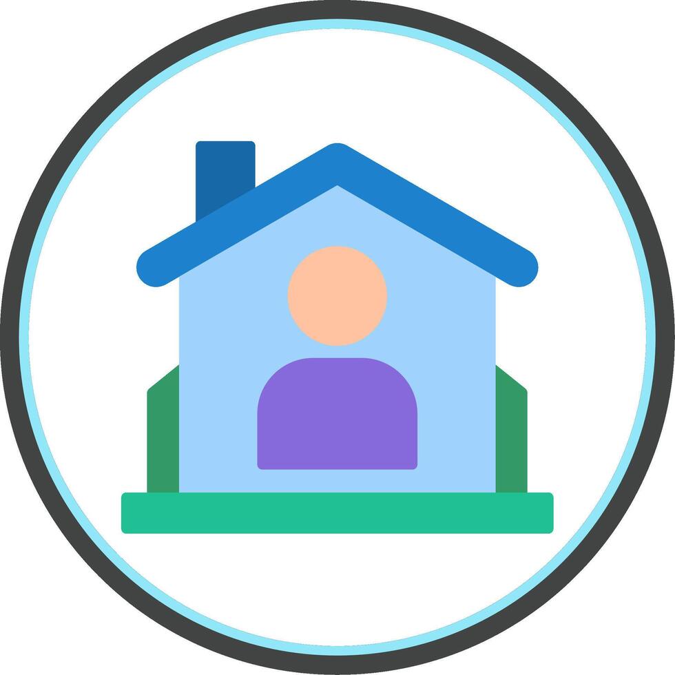 Residential User Flat Circle Icon vector