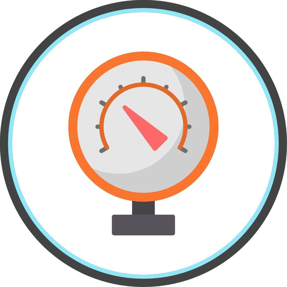 Pressure Meter Flat Circle Icon vector