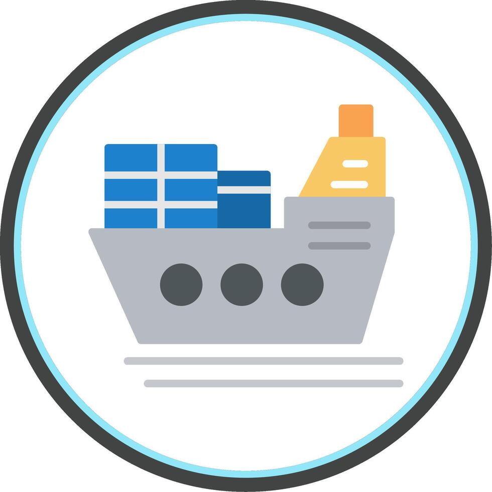 Ship Flat Circle Icon vector