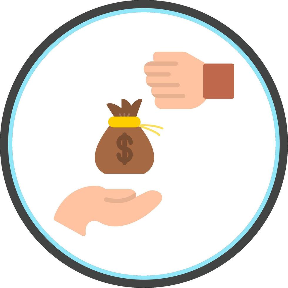 Bribery Flat Circle Icon vector