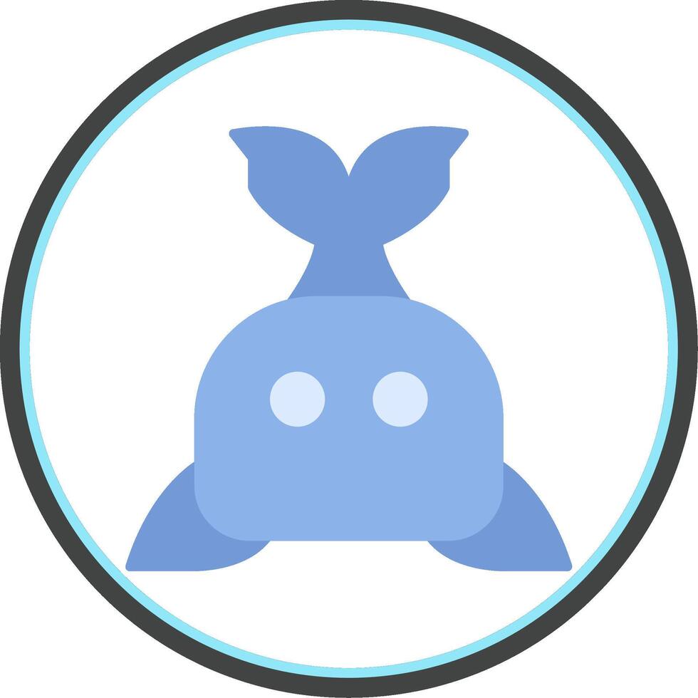 Whale Flat Circle Icon vector