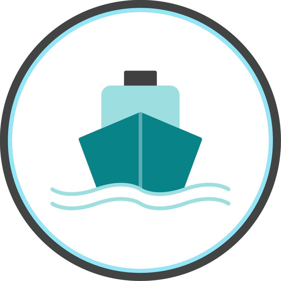 Ship Flat Circle Icon vector