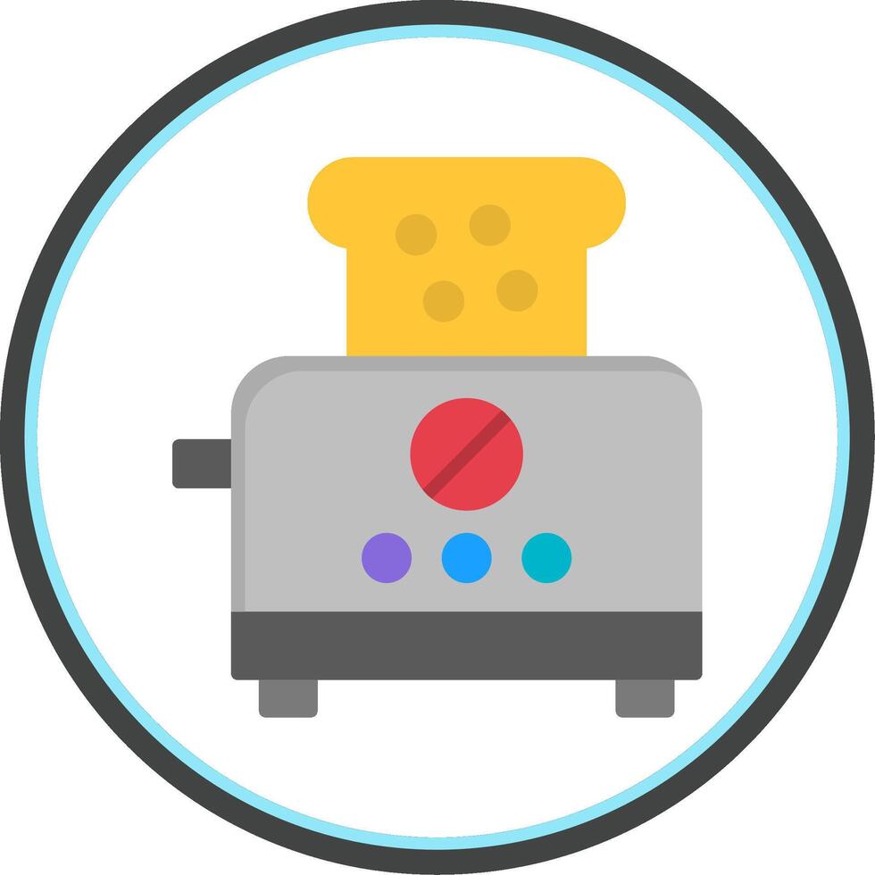 Toaster Flat Circle Icon vector