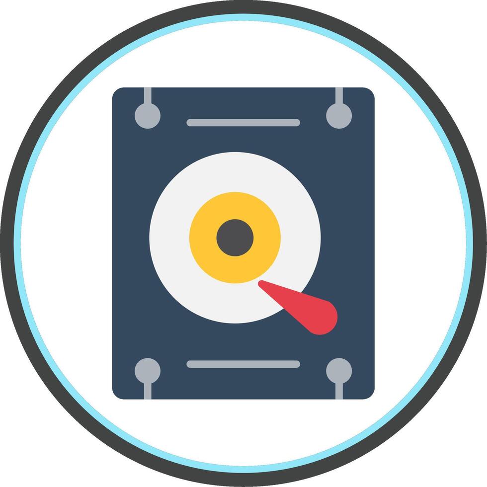 Hard Disk Flat Circle Icon vector