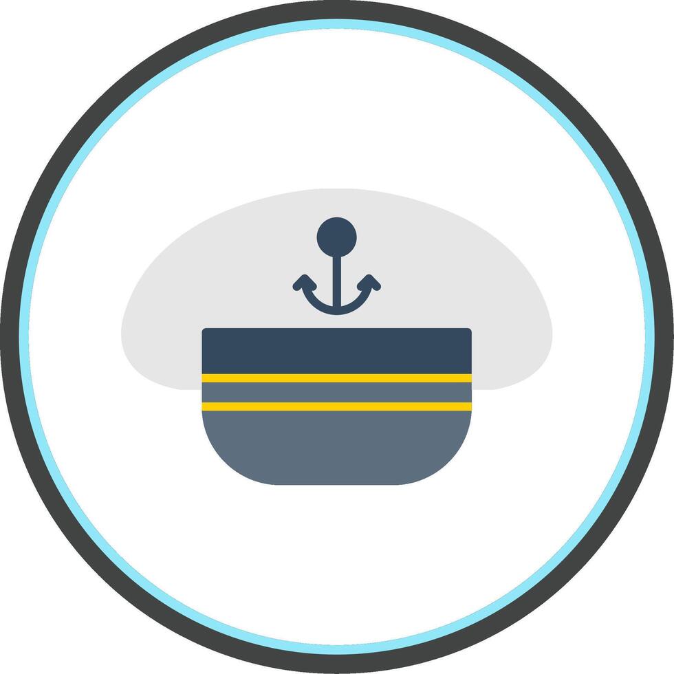 capitán sombrero plano circulo icono vector