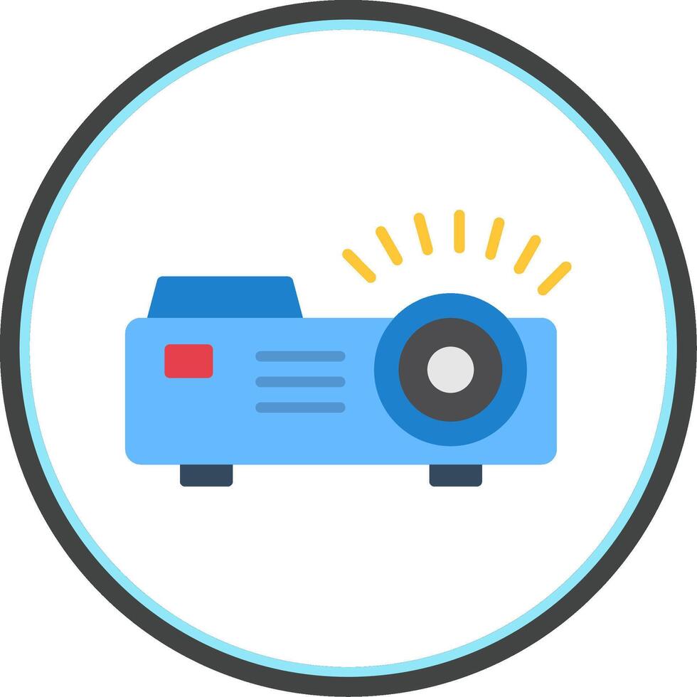 Projector Flat Circle Icon vector