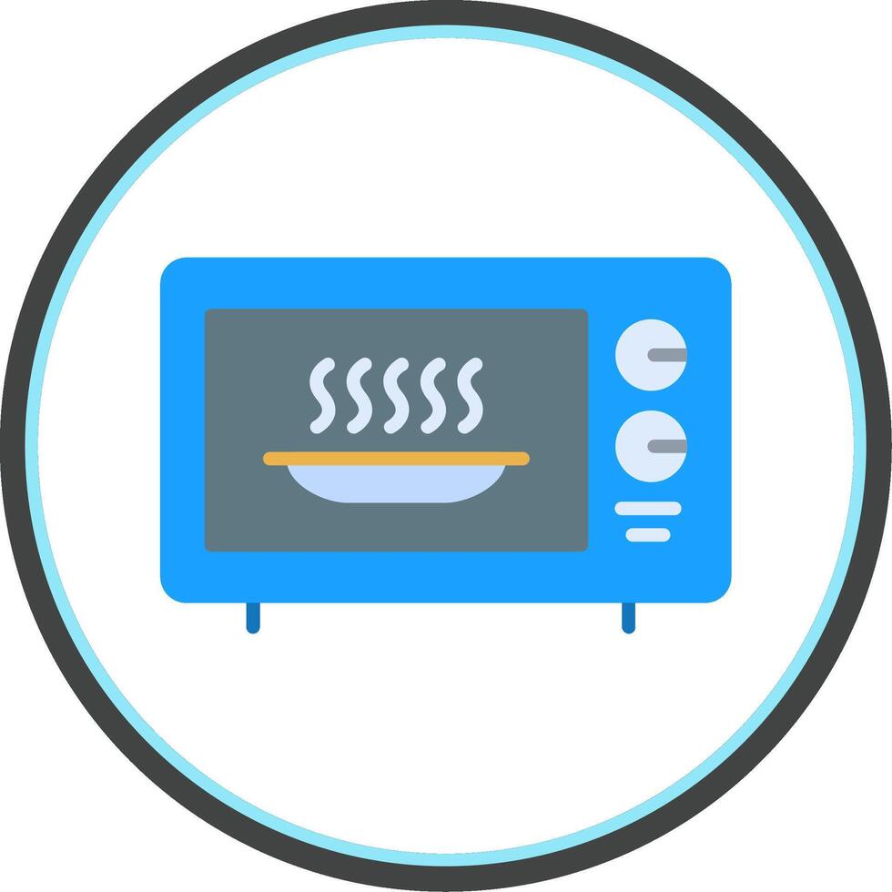 Microwave Flat Circle Icon vector