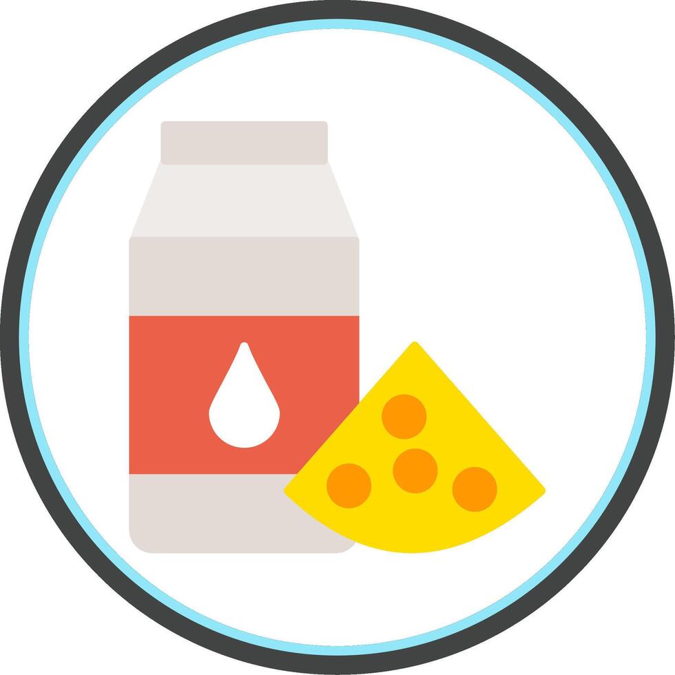 Dairy Products Flat Circle Icon vector