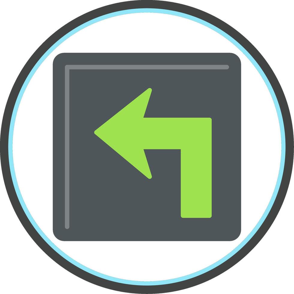 Turn Left Flat Circle Icon vector