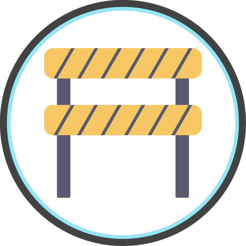 Road Block Flat Circle Icon vector