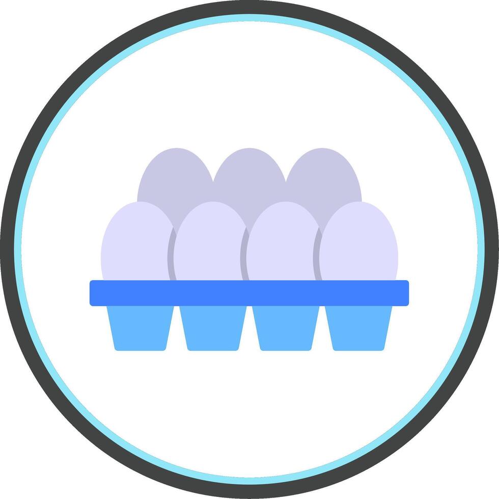 Egg Tray Flat Circle Icon vector