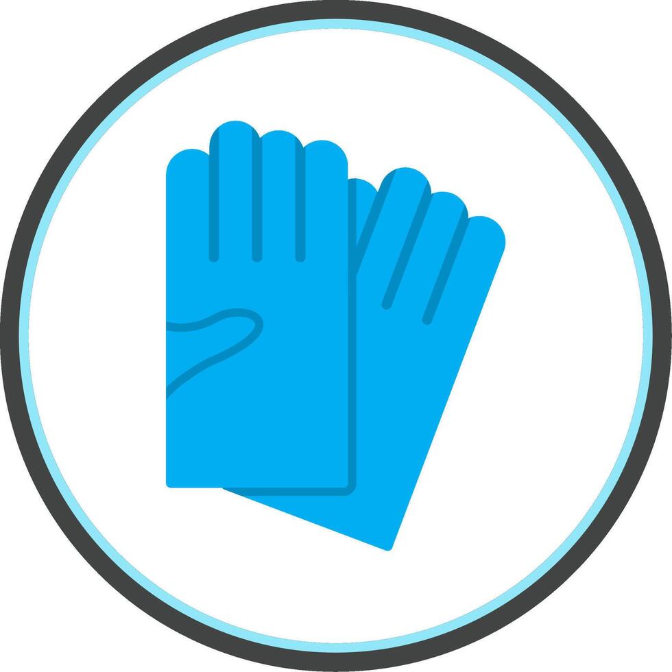 Hand Gloves Flat Circle Icon vector