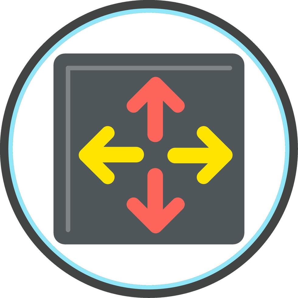 Maximize Flat Circle Icon vector