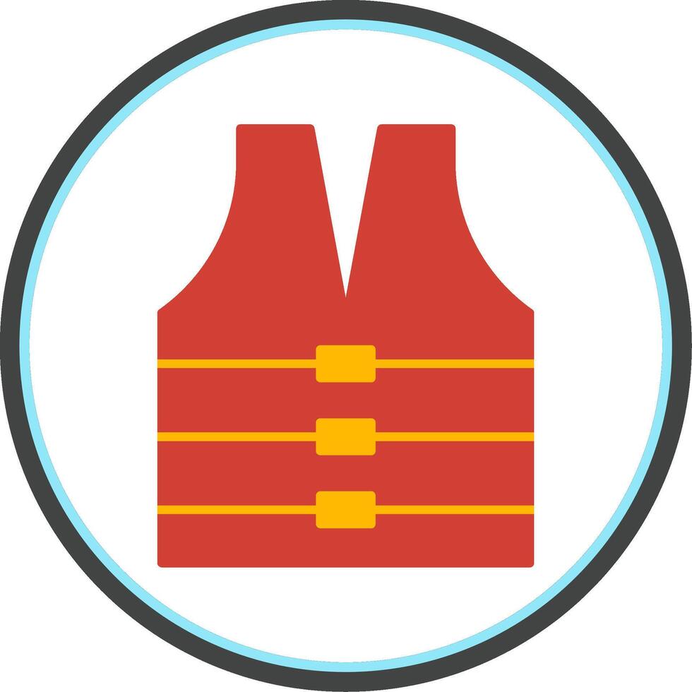 Life Jacket Flat Circle Icon vector