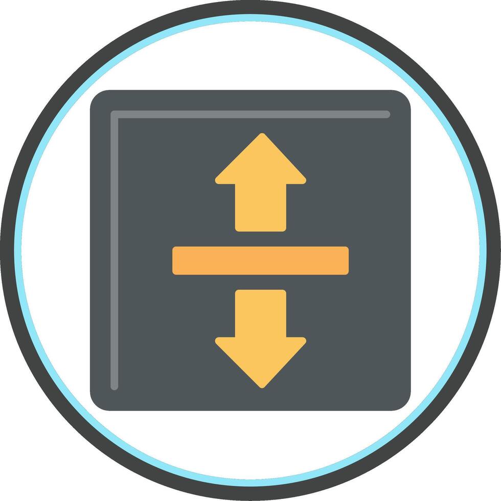 Up Down Flat Circle Icon vector