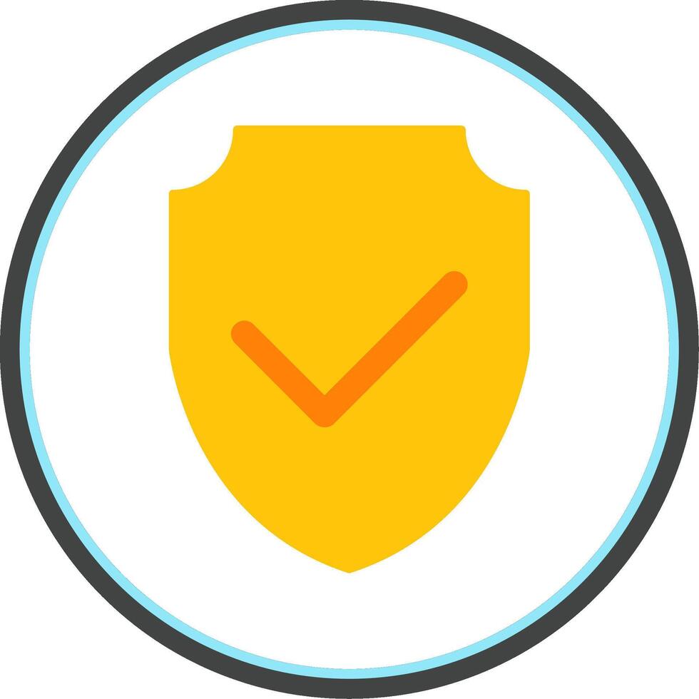 Shield Flat Circle Icon vector