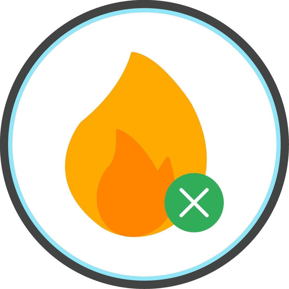 No Fire Flat Circle Icon vector