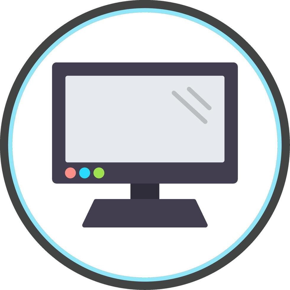 Monitor Flat Circle Icon vector