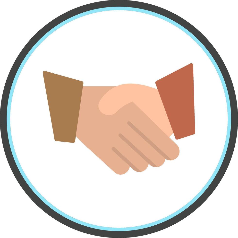 Hand Shaking Flat Circle Icon vector