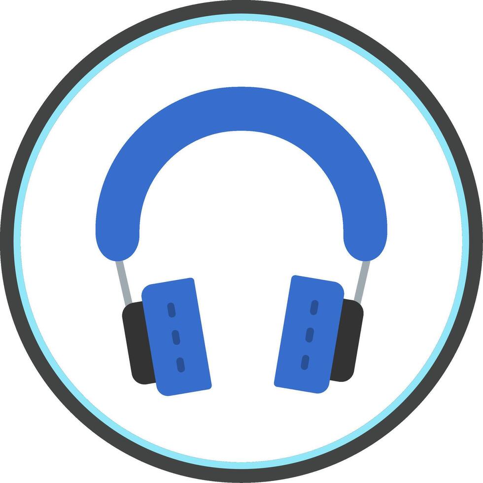 Headphones Flat Circle Icon vector