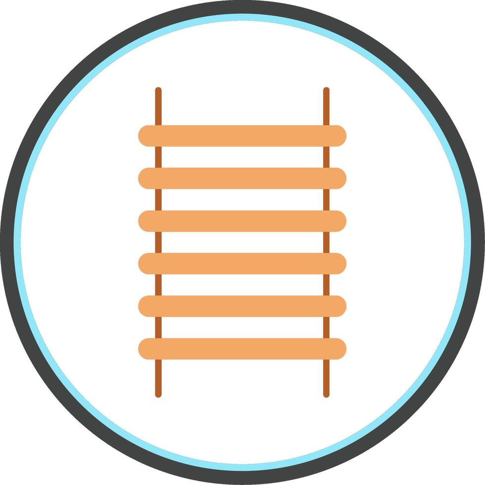 Step Ladder Flat Circle Icon vector