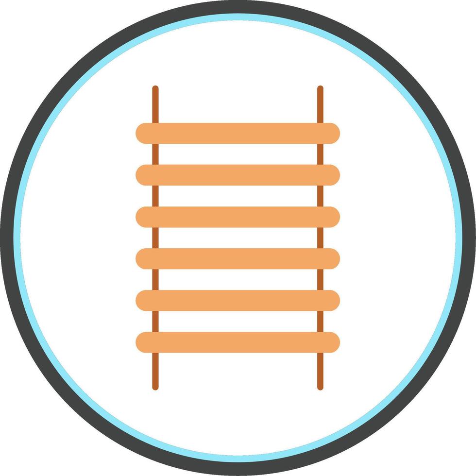 Step Ladder Flat Circle Icon vector