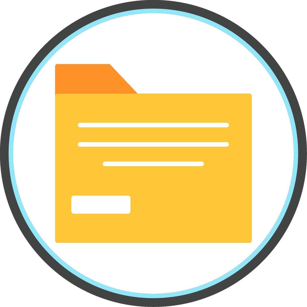 Folder Flat Circle Icon vector