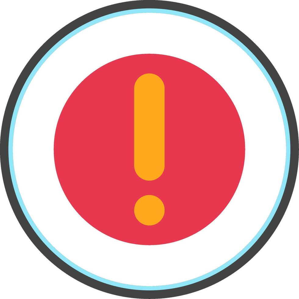 Exclamation Mark Flat Circle Icon vector