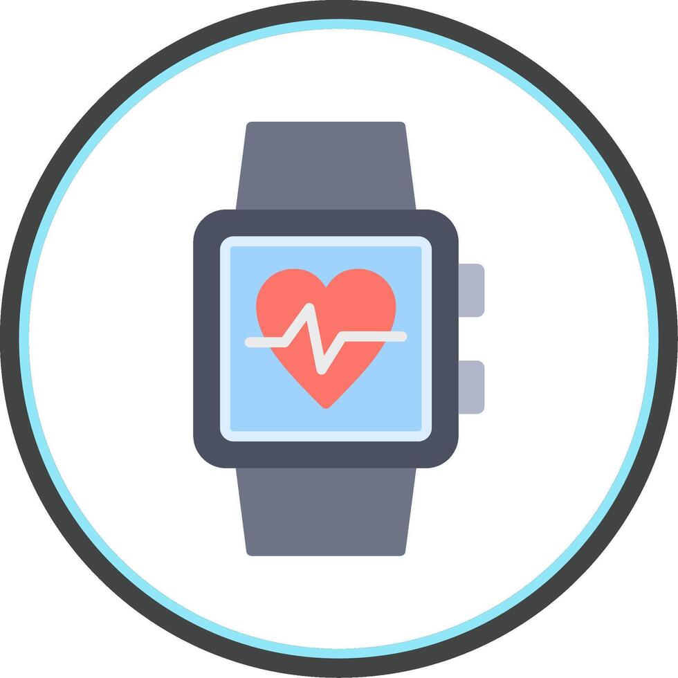 Smart Watch Flat Circle Icon vector