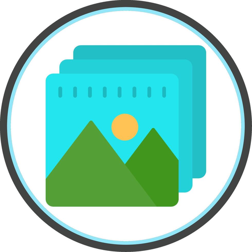 Picture Flat Circle Icon vector