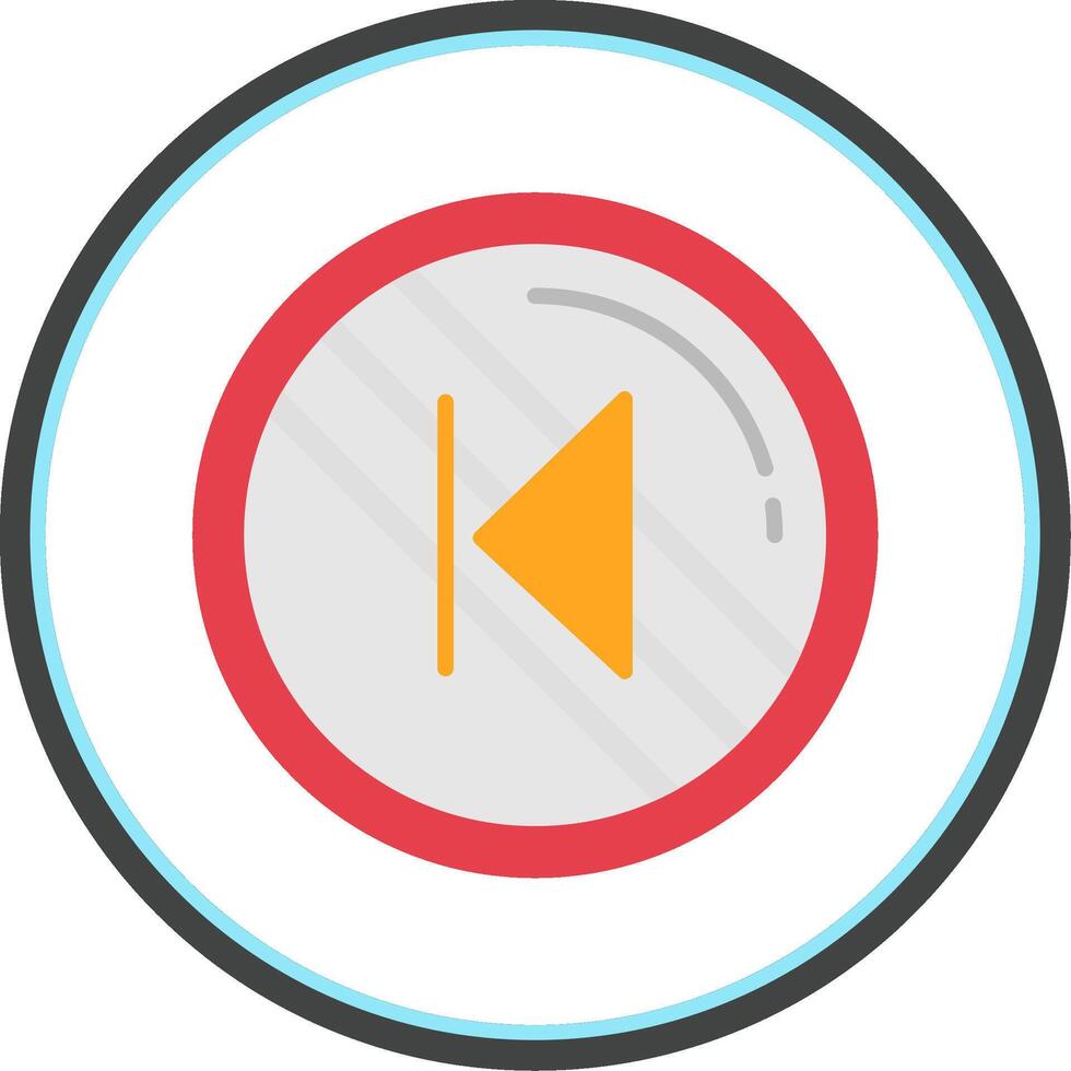 Backward Flat Circle Icon vector