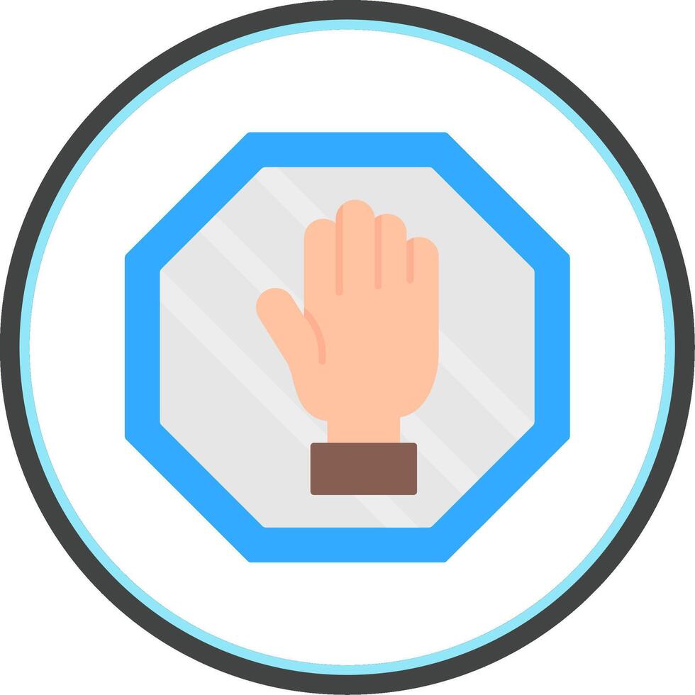 Stop Flat Circle Icon vector